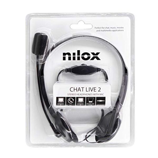 NILOX CHAT LIVE 2 NERO CUFFIA STEREO PC 2XJACK 3.5MM